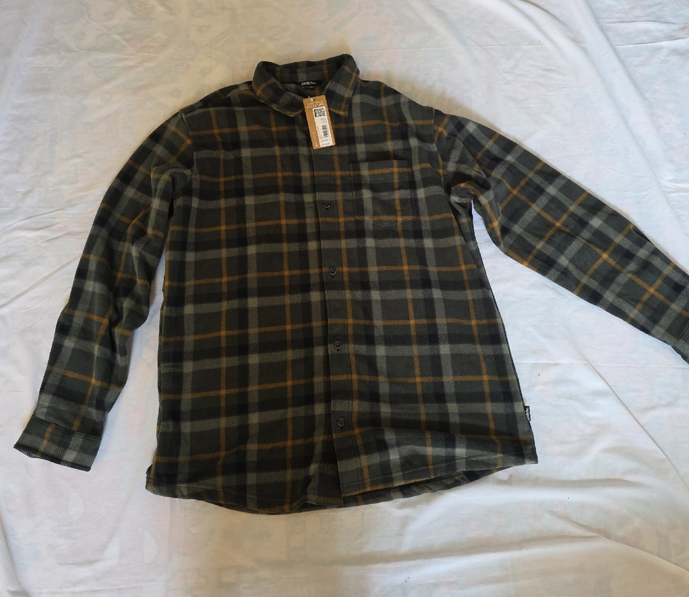 Eddie Bauer Green and Brown Plaid Button Down Shirt